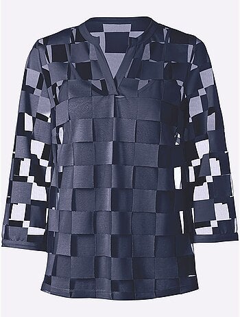 T-shirt à Manches 3/4 Effet Vaporeux Chic - Taille Standard - helline