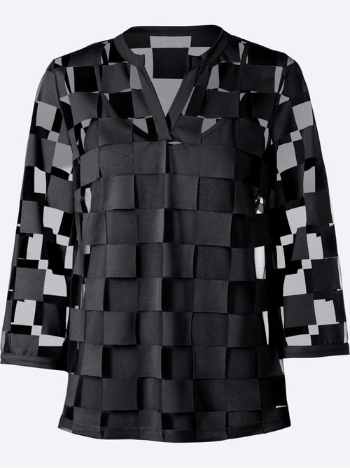 T-shirt à Manches 3/4 Effet Vaporeux Chic - Taille Standard - helline - Kiabi