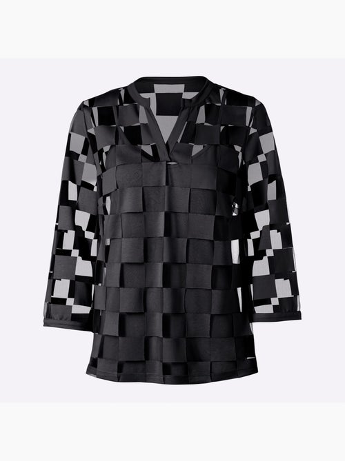 T-shirt à Manches 3/4 Effet Vaporeux Chic - Taille Standard - helline - Kiabi