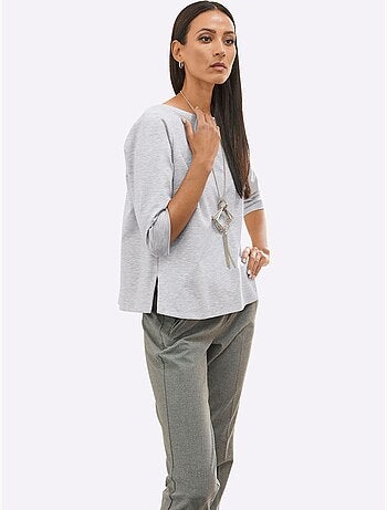 T-shirt à Manches 3/4 élasthanne - Taille Standard - helline