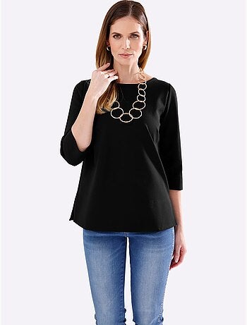 T-shirt à Manches 3/4 élasthanne - Taille Standard - helline