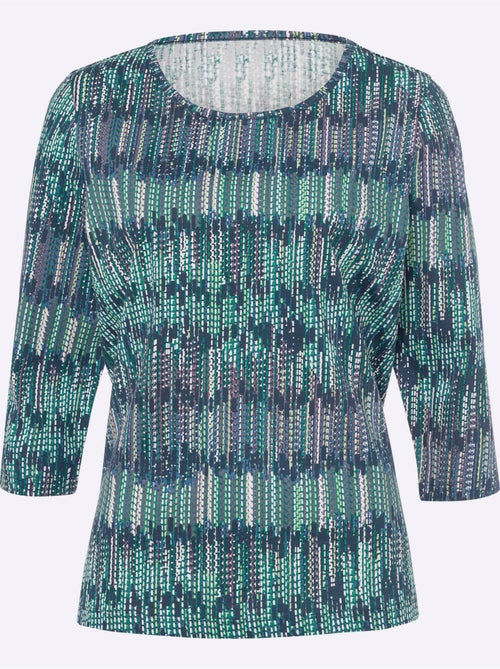 T-shirt à manches 3/4 en imprimé multicolore et léger - taille standard - moda vilona - Kiabi T-shirt à manches 3/4 en imprimé multicolore et léger - taille standard - moda vilona - Kiabi