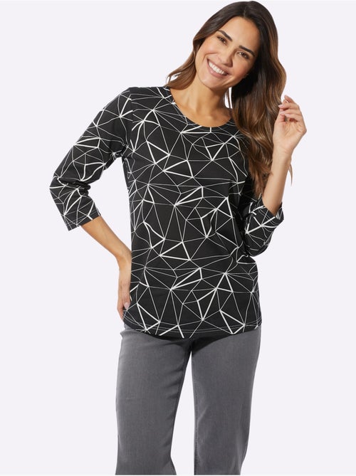 T-shirt à manches 3/4 en jersey avec motif graphique - Taille standard - Moda Vilona - Kiabi T-shirt à manches 3/4 en jersey avec motif graphique - Taille standard - Moda Vilona - Kiabi