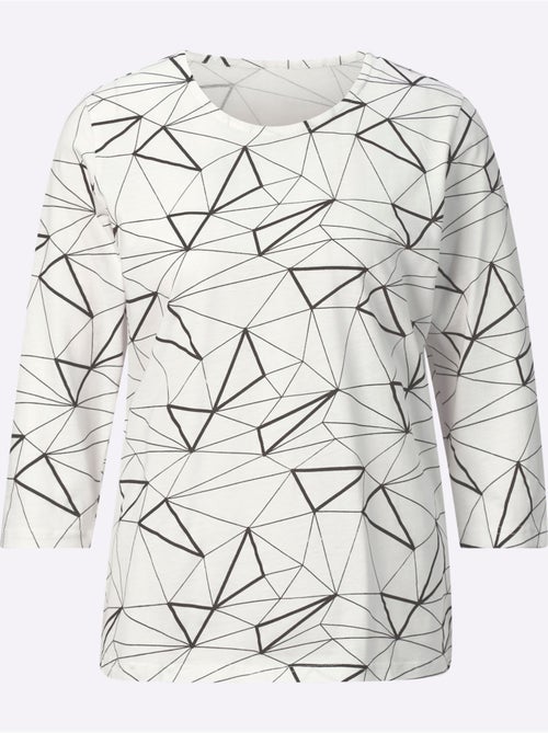 T-shirt à manches 3/4 en jersey fin à motif graphique - Taille standard - Moda Vilona - Kiabi T-shirt à manches 3/4 en jersey fin à motif graphique - Taille standard - Moda Vilona - Kiabi