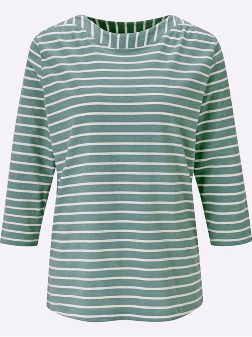 T-shirt à Manches 3/4 Encolure En U Féminine - Taille Standard - Moda Vilona - Kiabi T-shirt à Manches 3/4 Encolure En U Féminine - Taille Standard - Moda Vilona - Kiabi