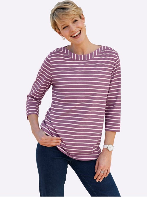 T-shirt à Manches 3/4 Encolure En U Féminine - Taille Standard - Moda Vilona - Kiabi T-shirt à Manches 3/4 Encolure En U Féminine - Taille Standard - Moda Vilona - Kiabi