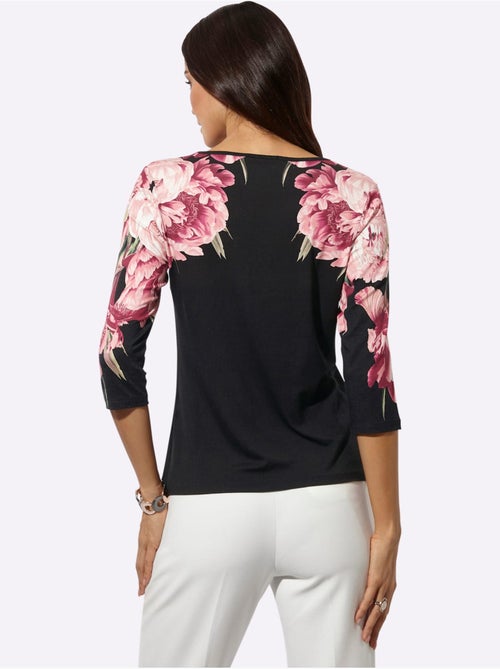 T-shirt à manches 3/4 encolure en v flatteuse - taille standard - helline - Kiabi