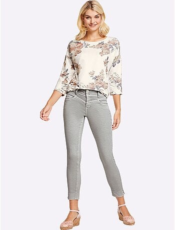 T-shirt à Manches 3/4 Encolure Ronde - Taille Standard - helline