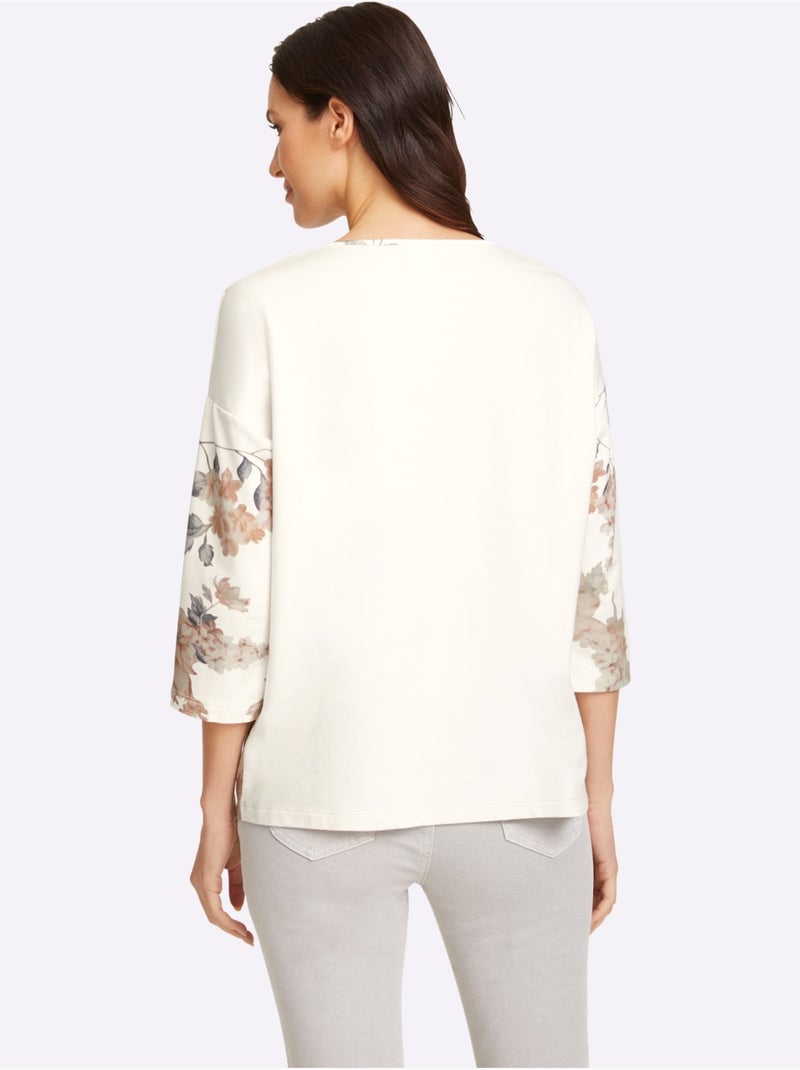 T-shirt à Manches 3/4 Encolure Ronde - Taille Standard - Helline Rose clair - Kiabi