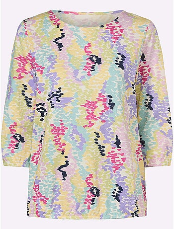 T-shirt à Manches 3/4 Finitions Extensibles - Taille Standard - Moda Vilona