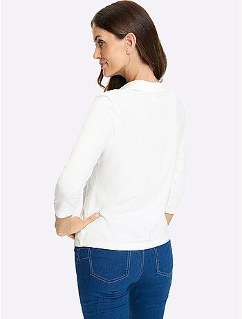 T-shirt à Manches 3/4 Fronces Tendance - Taille Standard - helline