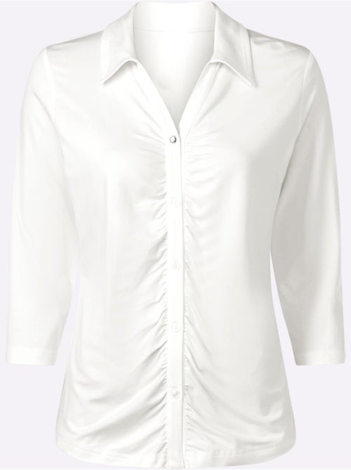 T-shirt à Manches 3/4 Fronces Tendance - Taille Standard - helline - Kiabi