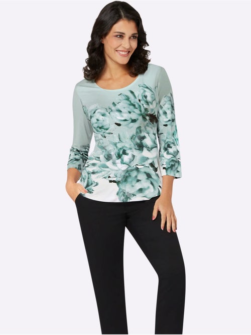 T-shirt à Manches 3/4 Imprimé - Taille Standard - helline - Kiabi