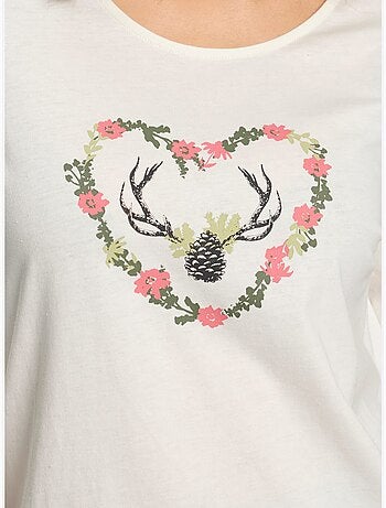 T-shirt à manches 3/4 imprimé - taille standard - moda vilona