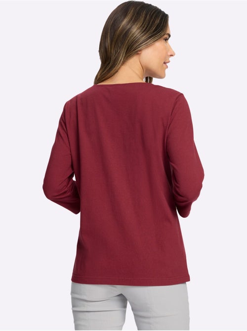 T-shirt à manches 3/4 imprimé - taille standard - moda vilona - Kiabi