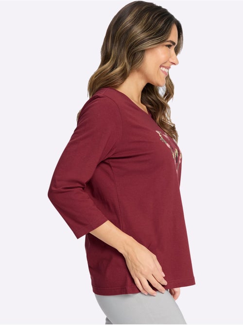 T-shirt à manches 3/4 imprimé - taille standard - moda vilona - Kiabi