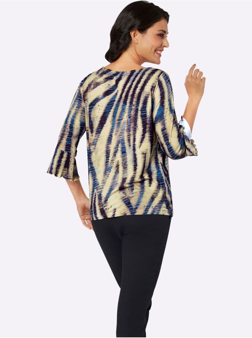 T-shirt à Manches 3/4 Imprimé Assorti - Taille Standard - helline - Kiabi