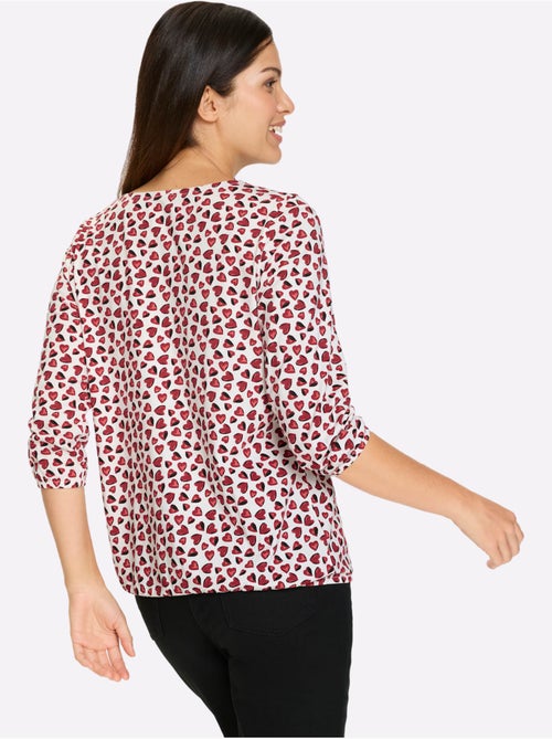 T-shirt à Manches 3/4 Imprimé Cœur Fantaisie - Taille Standard - Moda Vilona - Kiabi T-shirt à Manches 3/4 Imprimé Cœur Fantaisie - Taille Standard - Moda Vilona - Kiabi