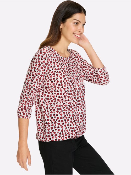 T-shirt à Manches 3/4 Imprimé Cœur Fantaisie - Taille Standard - Moda Vilona - Kiabi T-shirt à Manches 3/4 Imprimé Cœur Fantaisie - Taille Standard - Moda Vilona - Kiabi