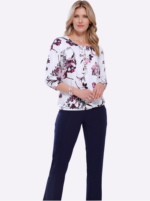 T-shirt à Manches 3/4 Imprimé Floral - Taille Standard - Moda Vilona - Kiabi T-shirt à Manches 3/4 Imprimé Floral - Taille Standard - Moda Vilona - Kiabi