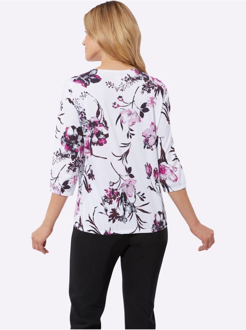 T-shirt à Manches 3/4 Imprimé Floral - Taille Standard - Moda Vilona - Kiabi T-shirt à Manches 3/4 Imprimé Floral - Taille Standard - Moda Vilona - Kiabi