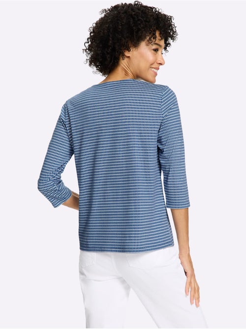 T-shirt à manches 3/4 imprimé minimaliste moderne - taille standard - moda vilona - Kiabi T-shirt à manches 3/4 imprimé minimaliste moderne - taille standard - moda vilona - Kiabi