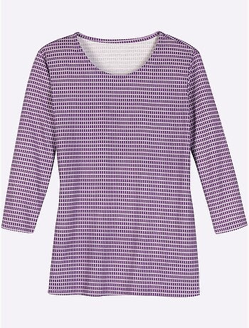 T-shirt à manches 3/4 imprimé minimaliste moderne - taille standard - moda vilona