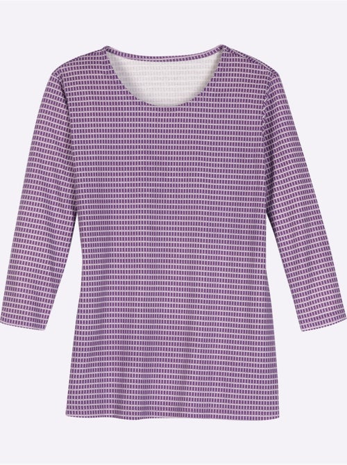 T-shirt à manches 3/4 imprimé minimaliste moderne - taille standard - moda vilona - Kiabi T-shirt à manches 3/4 imprimé minimaliste moderne - taille standard - moda vilona - Kiabi
