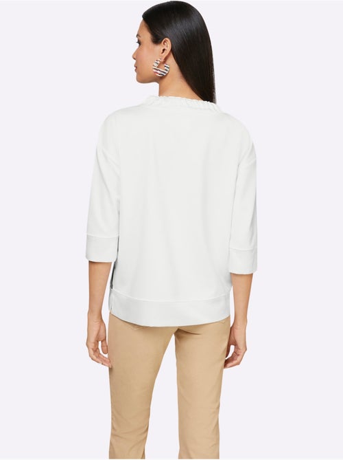 T-shirt à manches 3/4 large col montant avec coulisse - taille standard - helline - Kiabi