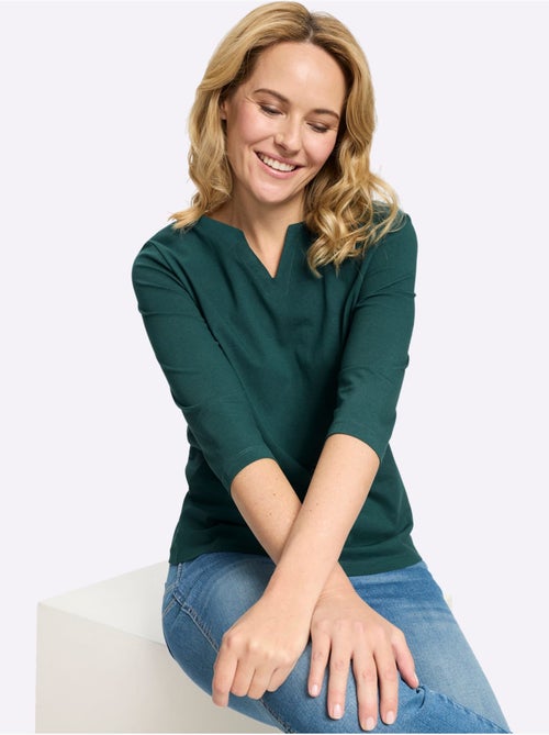 T-shirt à Manches 3/4 Manches 3/4 Mode - Taille Standard - Moda Vilona - Kiabi T-shirt à Manches 3/4 Manches 3/4 Mode - Taille Standard - Moda Vilona - Kiabi