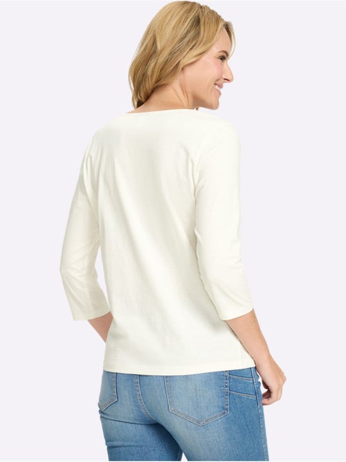 T-shirt à Manches 3/4 Manches 3/4 Mode - Taille Standard - Moda Vilona - Kiabi T-shirt à Manches 3/4 Manches 3/4 Mode - Taille Standard - Moda Vilona - Kiabi