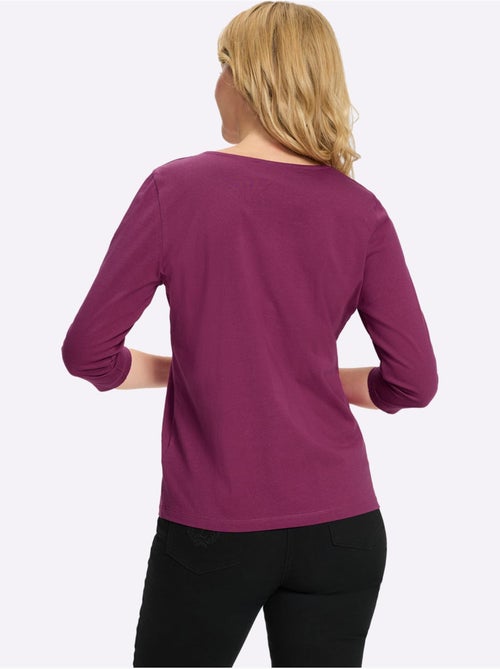 T-shirt à Manches 3/4 Manches 3/4 Mode - Taille Standard - Moda Vilona - Kiabi T-shirt à Manches 3/4 Manches 3/4 Mode - Taille Standard - Moda Vilona - Kiabi