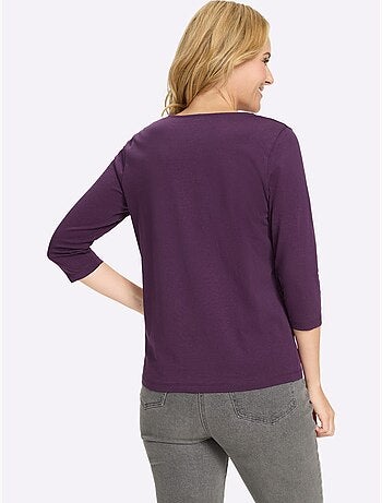 T-shirt à manches 3/4 manches 3/4 mode - taille standard - moda vilona