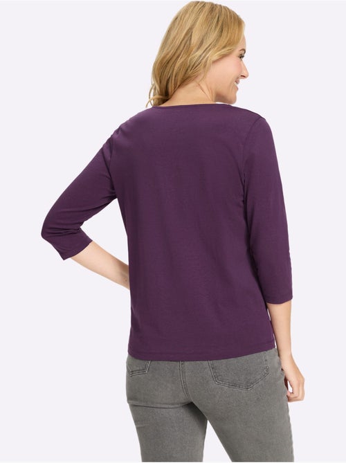 T-shirt à Manches 3/4 Manches 3/4 Mode - Taille Standard - Moda Vilona - Kiabi T-shirt à Manches 3/4 Manches 3/4 Mode - Taille Standard - Moda Vilona - Kiabi