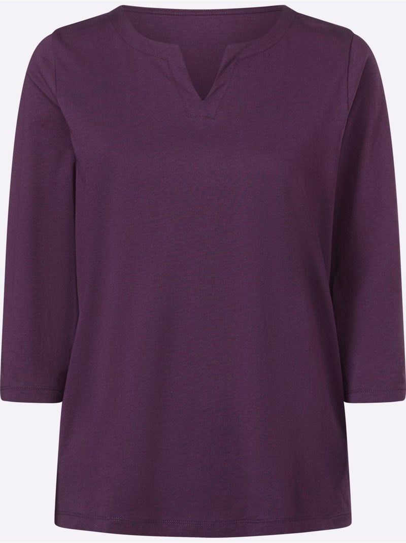T-shirt à Manches 3/4 Manches 3/4 Mode - Taille Standard - Moda Vilona Nude - Kiabi