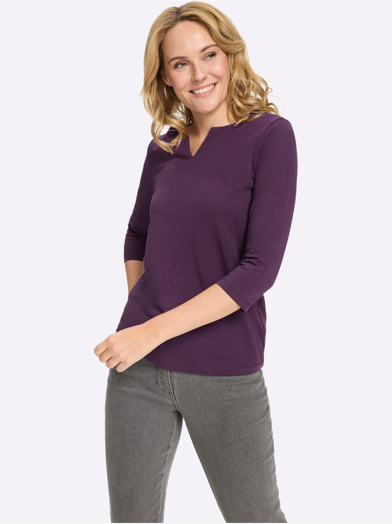 T-shirt à Manches 3/4 Manches 3/4 Mode - Taille Standard - Moda Vilona Nude - Kiabi