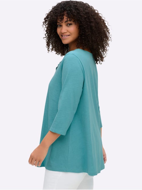 T-shirt à Manches 3/4 Manches 3/4 Mode - Taille Standard - Sheego - Kiabi