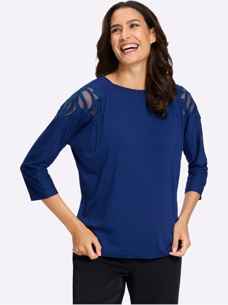 T-shirt à manches 3/4 manches chauve-souris - taille standard - witt Bleu roi - Kiabi
