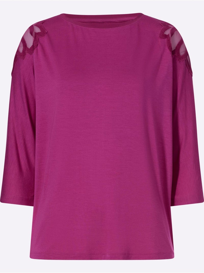 T-shirt à Manches 3/4 Manches Chauve-souris - Taille Standard - Witt Magenta - Kiabi