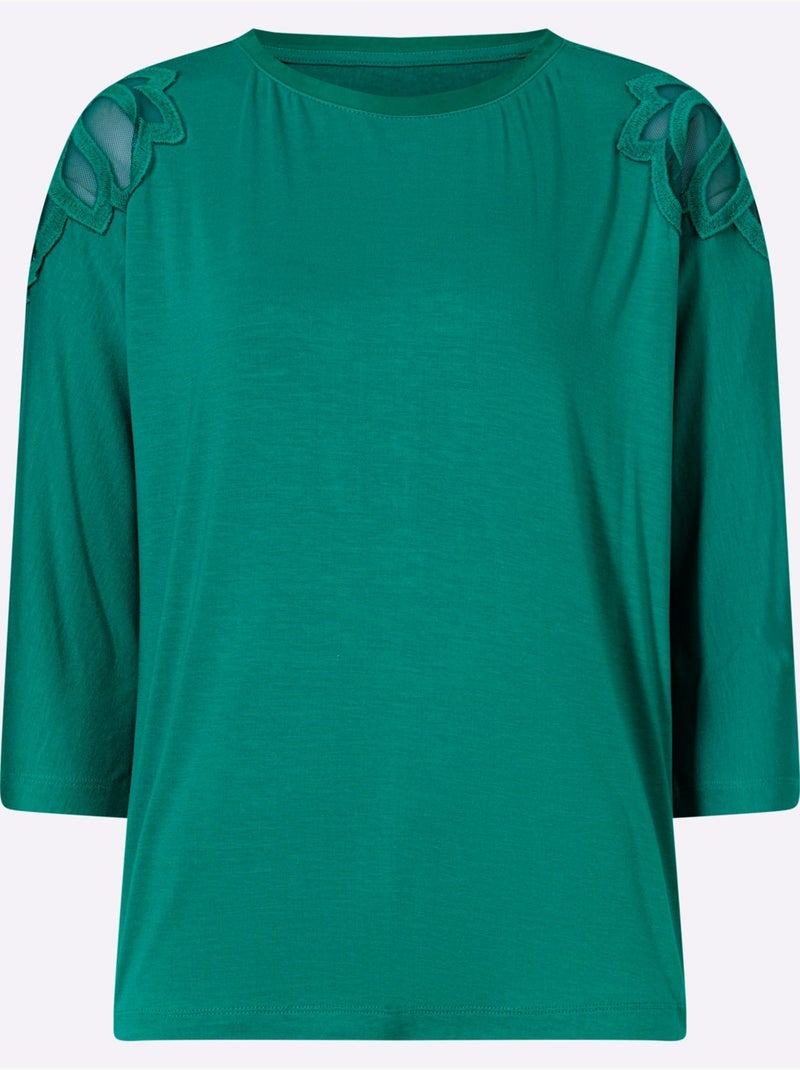 T-shirt à manches 3/4 manches chauve-souris - taille standard - witt Vert émeraude - Kiabi