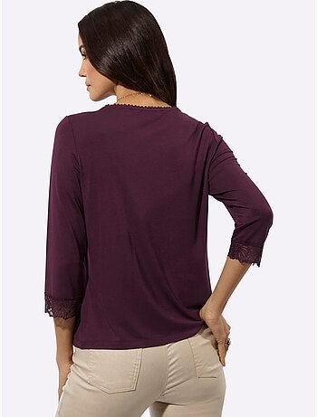 T-shirt à manches 3/4 modal (tencel) - taille standard - helline