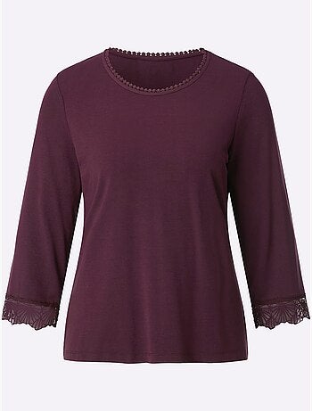 T-shirt à manches 3/4 modal (tencel) - taille standard - helline