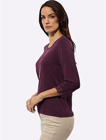 T-shirt à manches 3/4 modal (tencel) - taille standard - helline