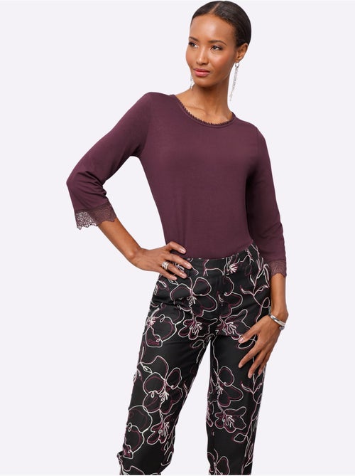 T-shirt à manches 3/4 modal (tencel) - taille standard - helline - Kiabi T-shirt à manches 3/4 modal (tencel) - taille standard - helline - Kiabi