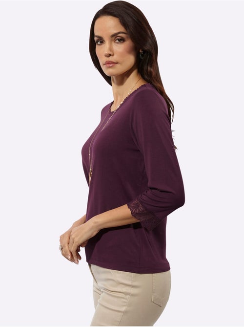 T-shirt à manches 3/4 modal (tencel) - taille standard - helline - Kiabi T-shirt à manches 3/4 modal (tencel) - taille standard - helline - Kiabi