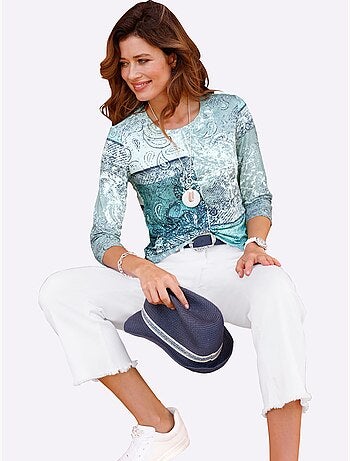 T-shirt à Manches 3/4 Motif Imprimé - Taille Standard - Witt