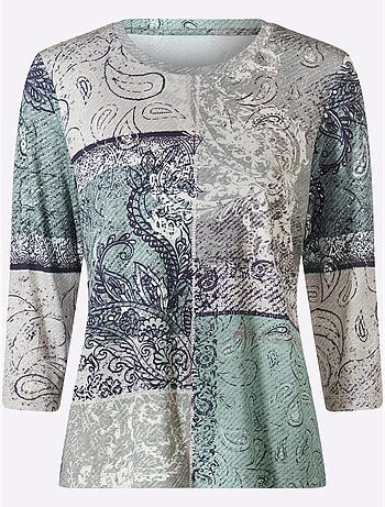 T-shirt à Manches 3/4 Motif Imprimé - Taille Standard - Witt