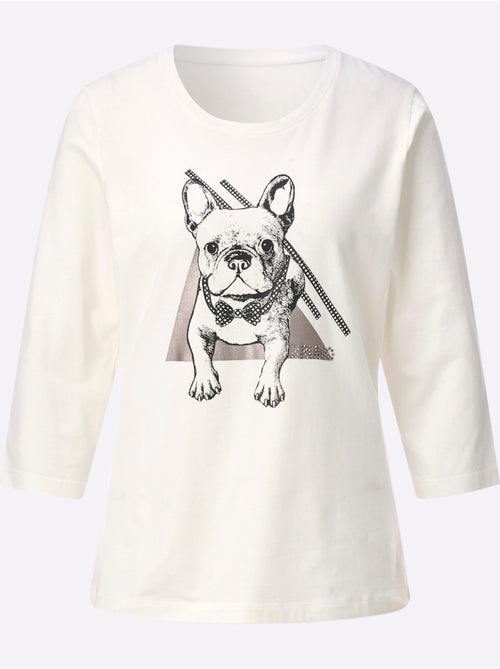 T-shirt à Manches 3/4 Petites Pierres Fantaisie - Taille Standard - Helline - Kiabi T-shirt à Manches 3/4 Petites Pierres Fantaisie - Taille Standard - Helline - Kiabi