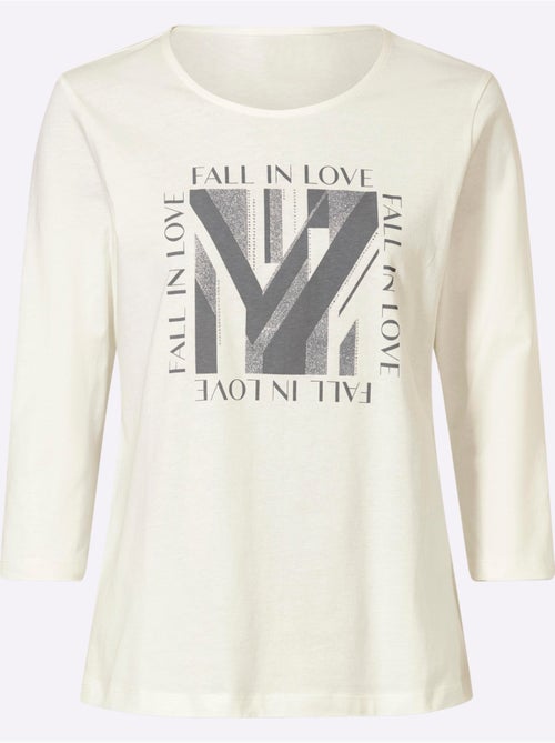T-shirt à manches 3/4 pierres ornementales brillantes - taille standard - moda vilona - Kiabi T-shirt à manches 3/4 pierres ornementales brillantes - taille standard - moda vilona - Kiabi