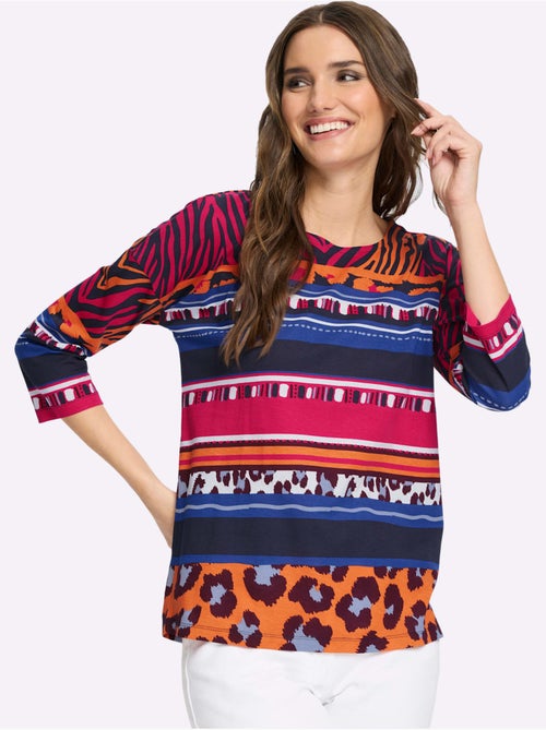 T-shirt à Manches 3/4 Pur Coton - Taille Standard - Moda Vilona - Kiabi T-shirt à Manches 3/4 Pur Coton - Taille Standard - Moda Vilona - Kiabi